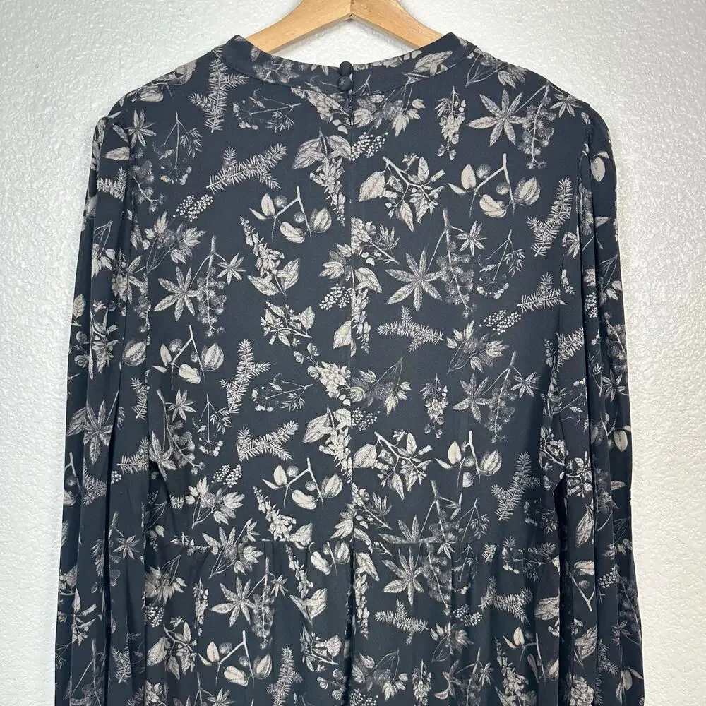 Disturbia Womens Goth Poisonous Plant Puff Sleeve Midi Dress Black Size US 12 - Picture 11 of 16